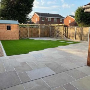 raj green sandstone paving