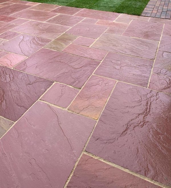 indian sandstone red modak paving